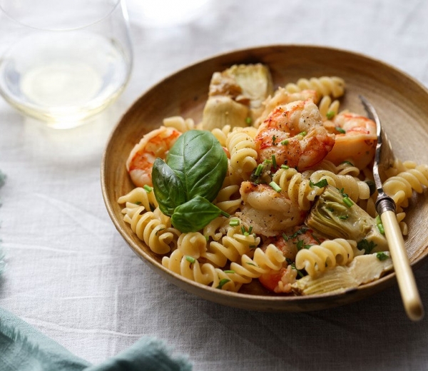 Zdravi recepti Fusilli s kozicama i ukiseljenim artičokama