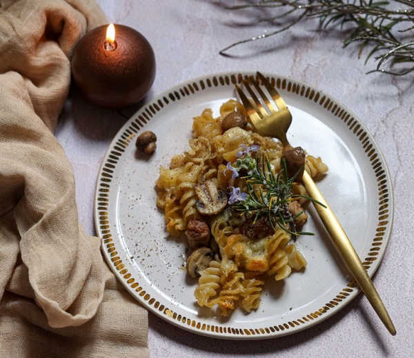 Zdravi recepti Zapečeni fusilli s domaćom kobasicom i gljivama