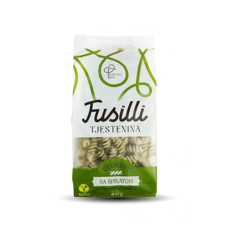 Tjestenina sa špinatom – fusilli 400 g Cijena